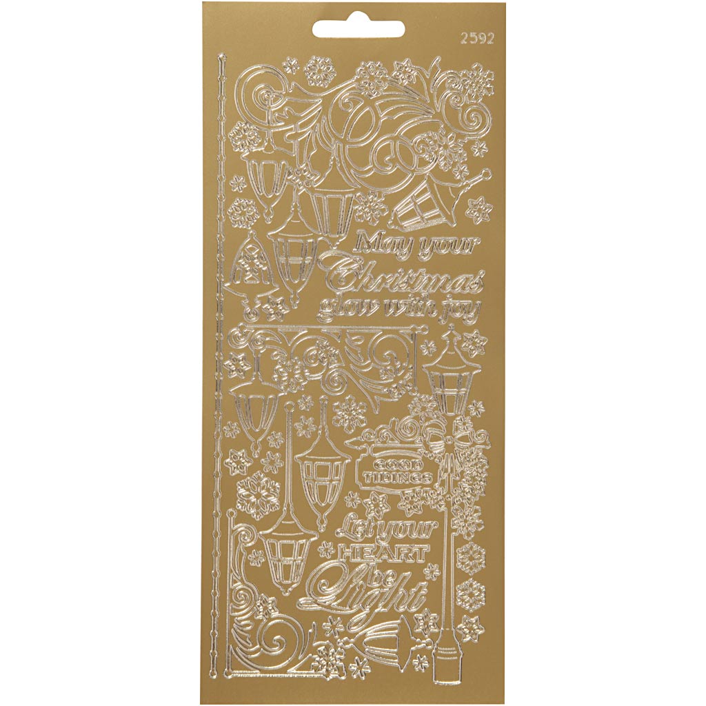 Creativ company stickers, lantaarnen, vel 10x23 cm, goud, 1 vel