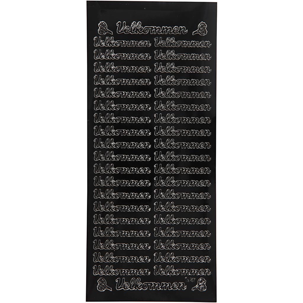 Creativ company stickers, velkommen, vel 10x23 cm, zwart, 1 vel