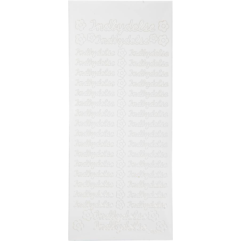 Creativ company stickers, indbydelse, vel 10x23 cm, wit, 1 vel