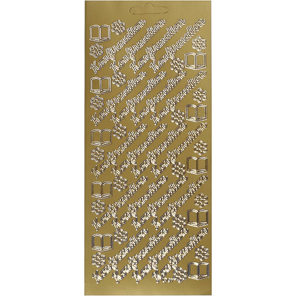 Creativ company stickers, konfirmation, vel 10x23 cm, goud, 1 vel