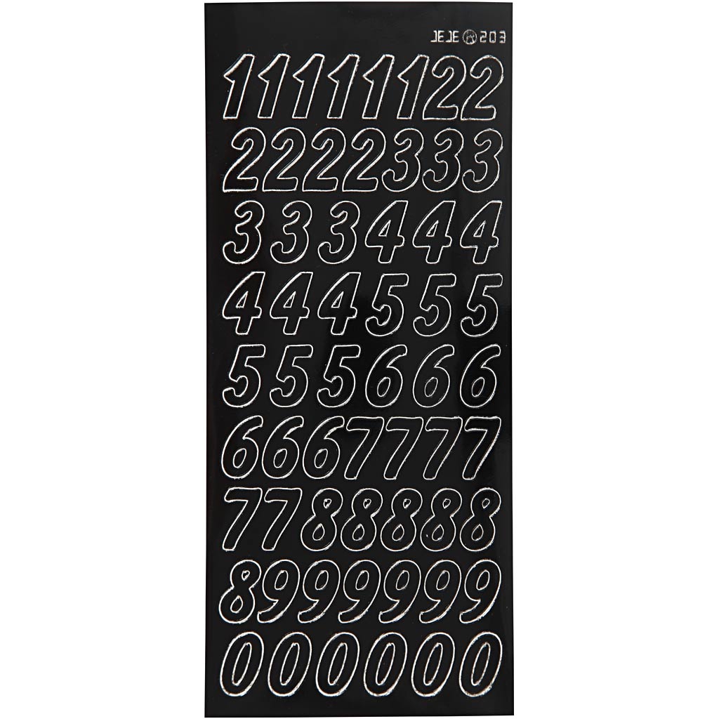 Creativ company stickers, grote cijfers, vel 10x23 cm, zwart, 1 vel