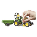 Bruder bworld john deere zitmaaier met aanhanger en tuinman 1:16