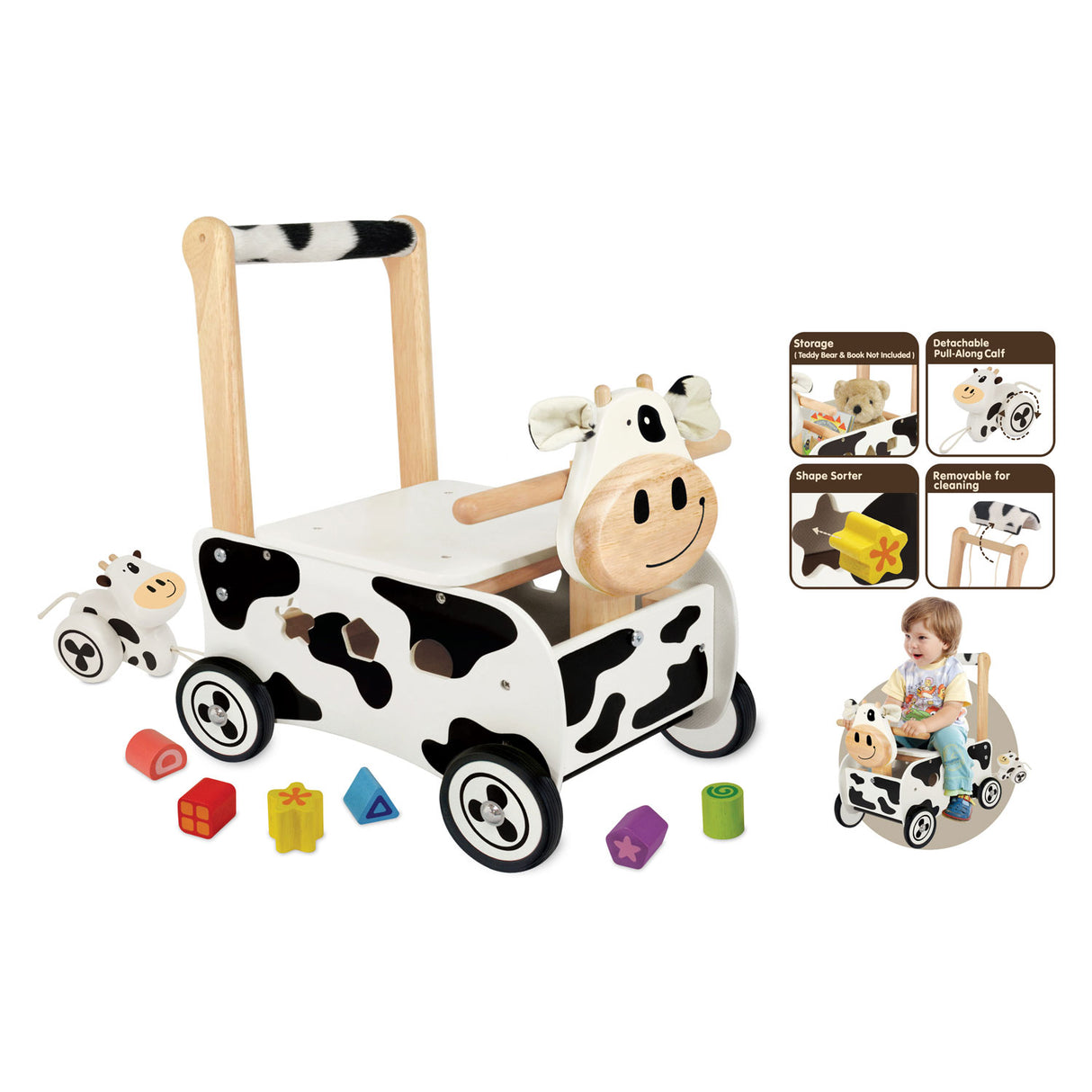 Loop- en sorteerwagen koe