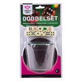 Pokerbeker met deksel en dobbelstenen