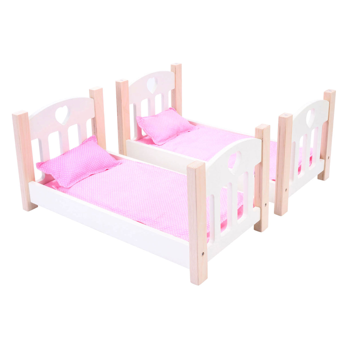 Poppen Stapelbed Roze Wit