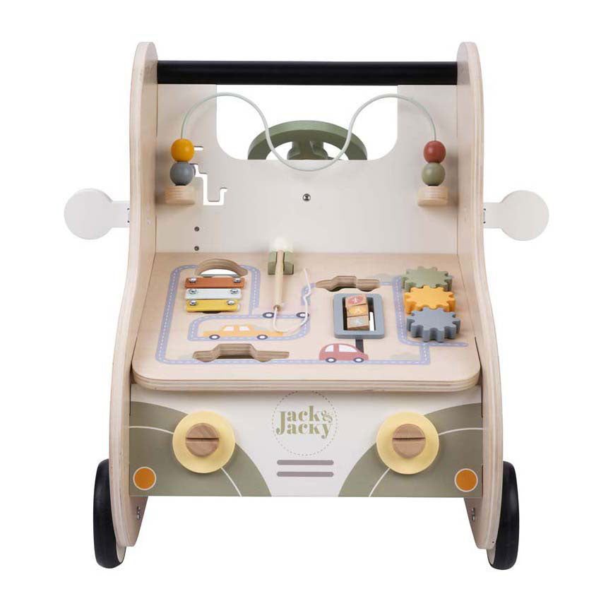 Houten loopwagen auto jack jacky