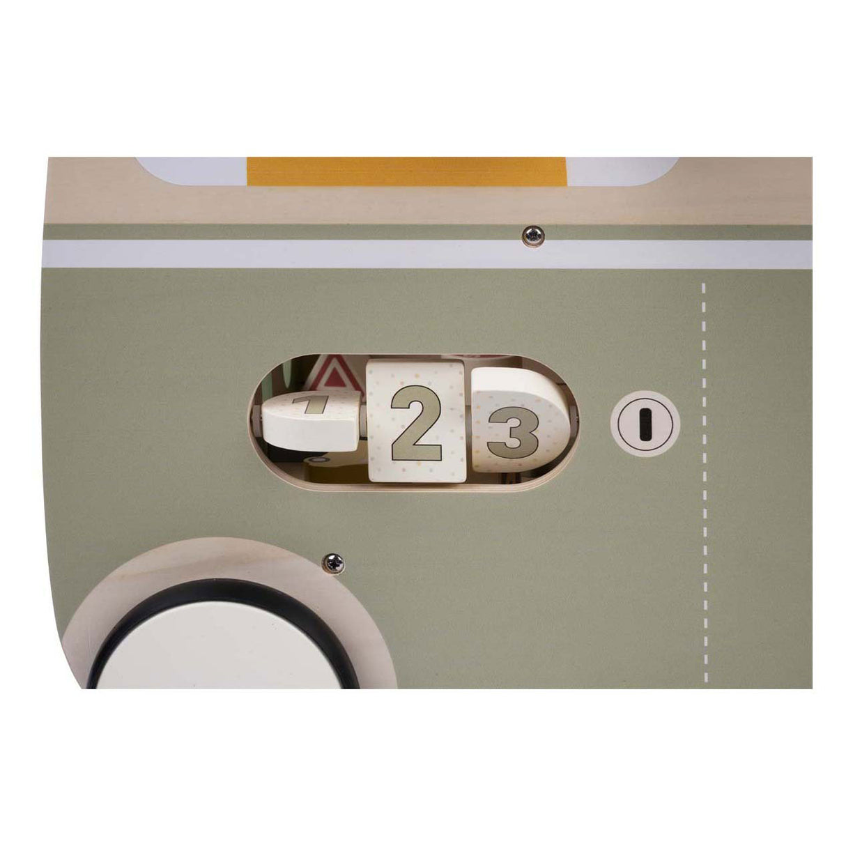 Houten loopwagen auto jack jacky