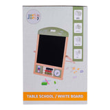 Houten tafel school- en whiteboard