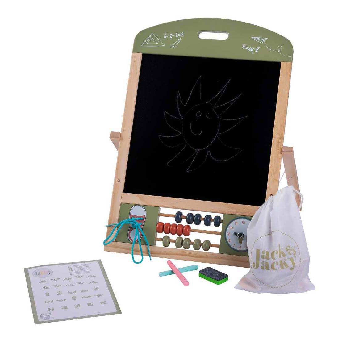 Houten tafel school- en whiteboard