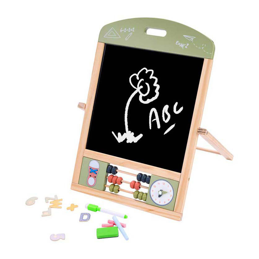 Houten tafel school- en whiteboard