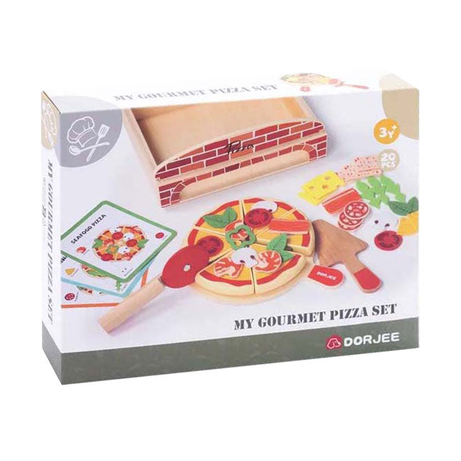 Houten gourmet pizzaset, 20dlg