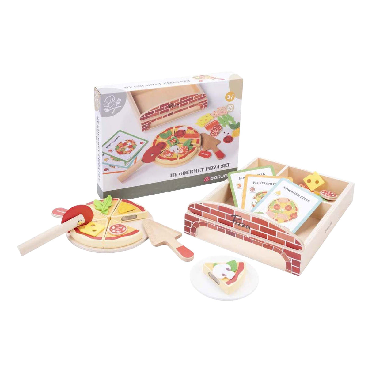 Houten gourmet pizzaset, 20dlg