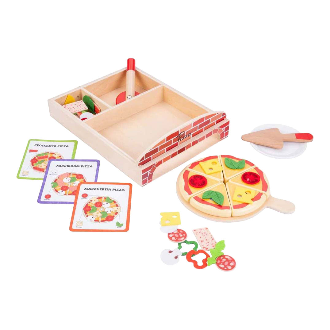 Houten gourmet pizzaset, 20dlg