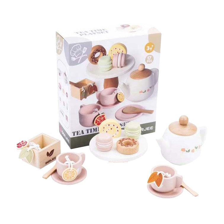 Houten thee speelset, 17dlg