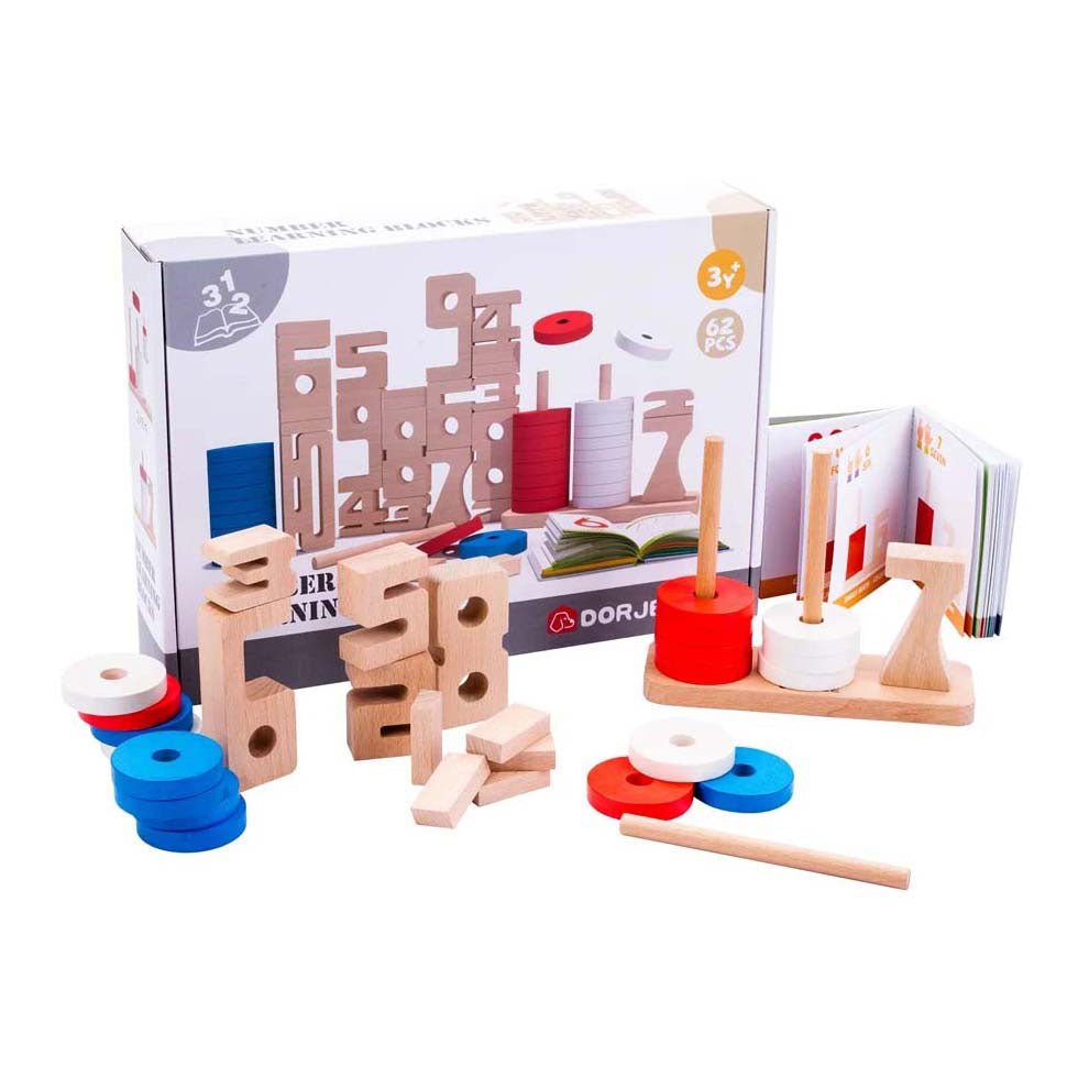 Houten telblokken, 62dlg.