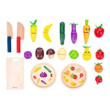 Houten snijset groente en fruit
