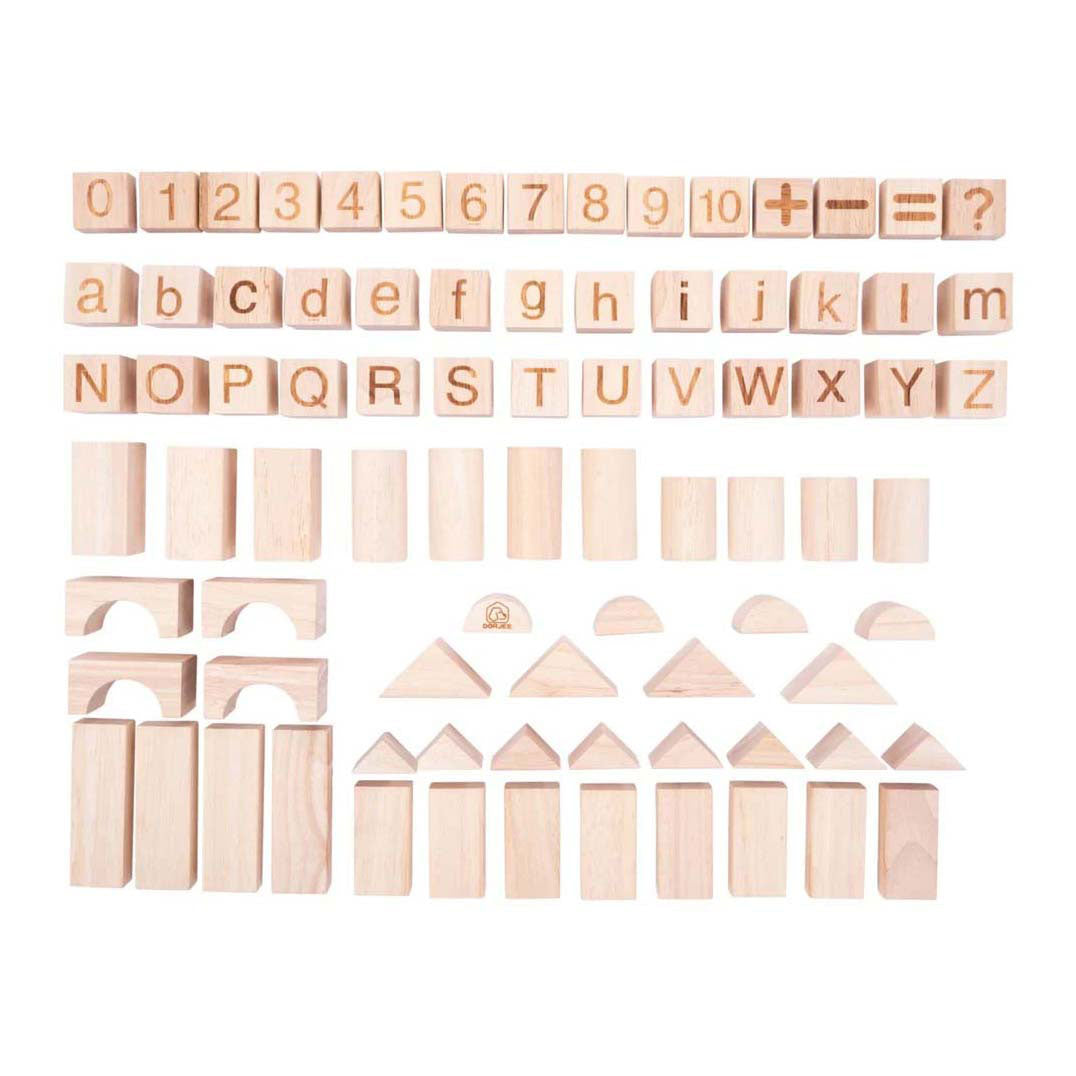 Houten bouwplankjes naturel, 84st.