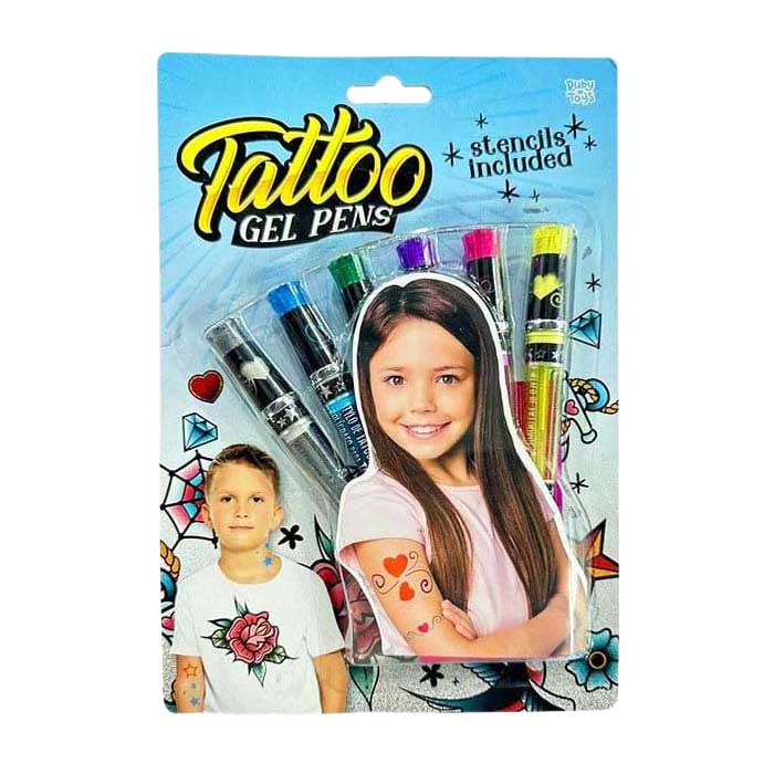 Tattoo gel pennen - incl. 6 pennen en sjablonen