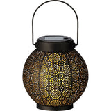 Kaemingk solar lantaarn metaal zwart goud 14 cm doorsnee
