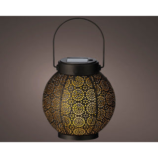 Kaemingk solar lantaarn metaal zwart goud 14 cm doorsnee
