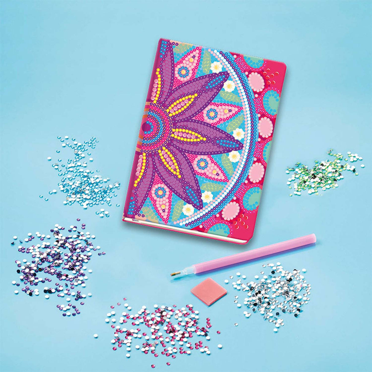 Totum diamond painting dagboek - flower mandala roze