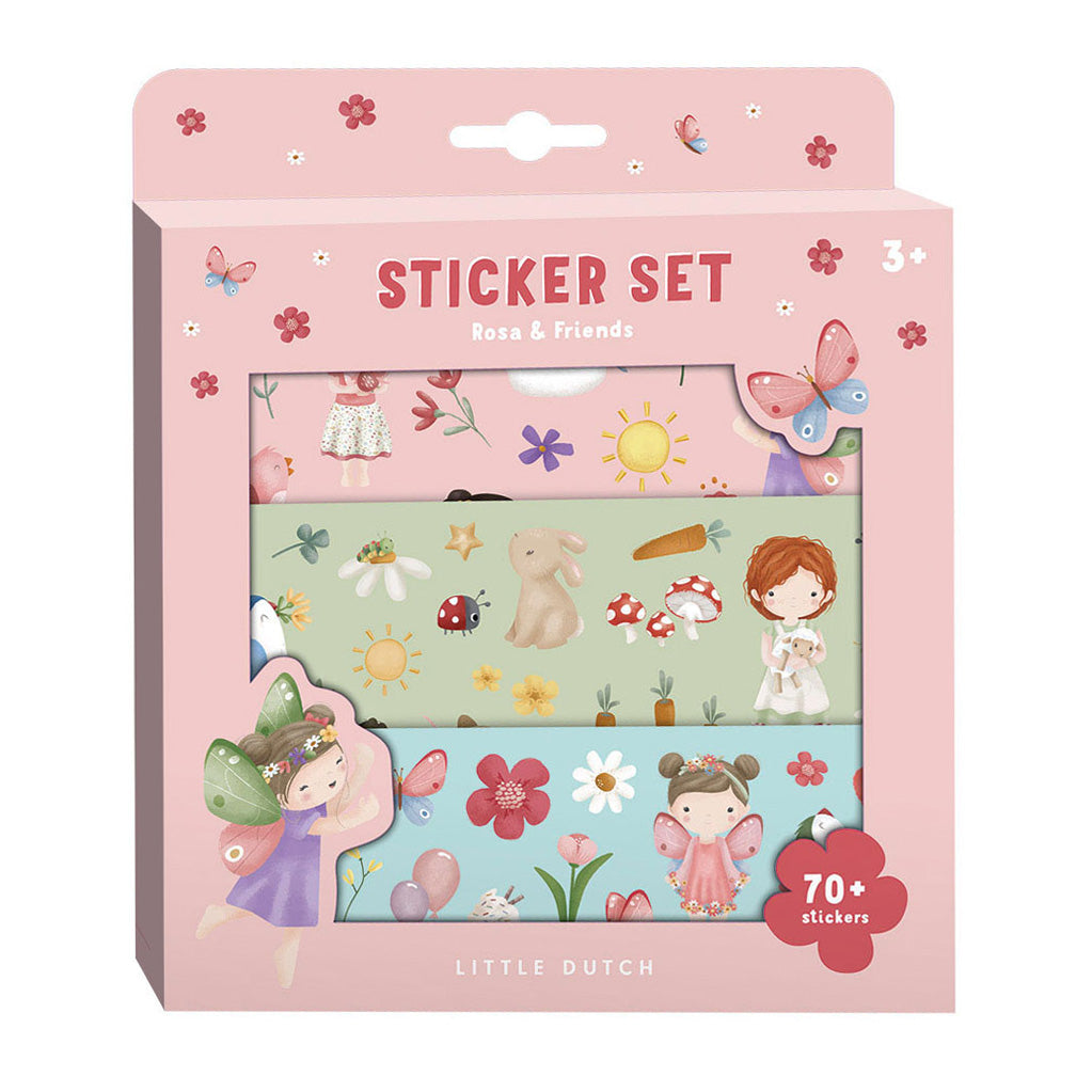 Little dutch stickerdoos rosa friends, 3 vellen