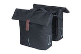 Basil tas city dubbel mik zwart | 28-32l