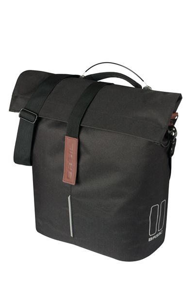 Basil tas city shopper enkel | mik studs | zwart | 14-16l