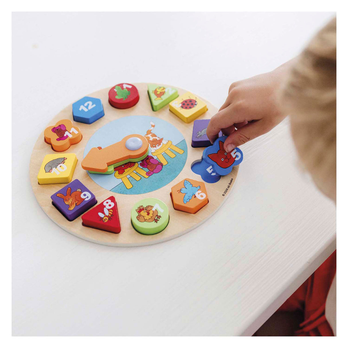 Bambolino toys dikkie dik houten leerklok, 12dlg.