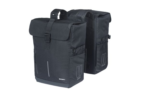 Basil tas move dubbel zwart | 30l