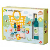 Tender toys houten boodschappen + canvas tas