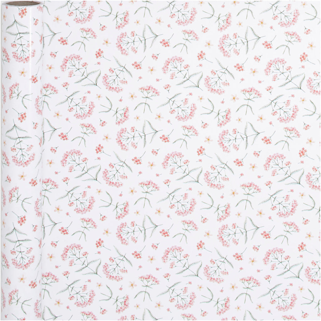 Creativ company inpakpapier, bloemen, b: 50 cm, 80 gr, 5 m 1 rol