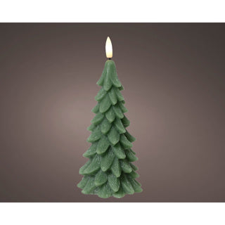 Led kaars wax stabiel binnen groen h.19,3cm d.8cm