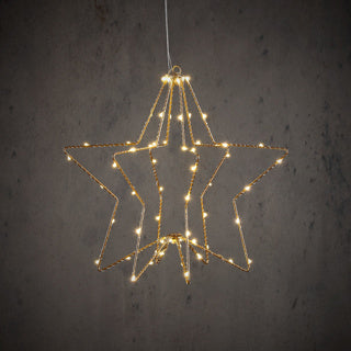 Edelman ster hangend goud warm wit 60led bo - h32xd30cm