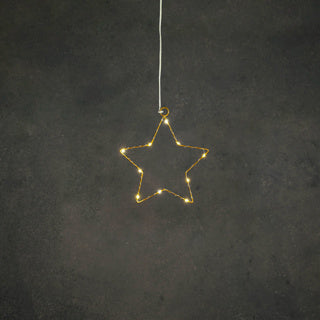 Edelman ster goud warm wit 8led battery operated - d15cm
