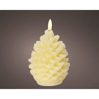 Kaemingk led kaars wax steady binnen grijs h.13.1cm d.8.5cm