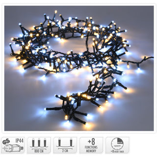 Overige merken microcluster kerstverlichting 400 leds 8 m warm wit zwart