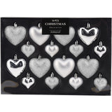 No brand kerstbal heart 8x65 8x45mm zil