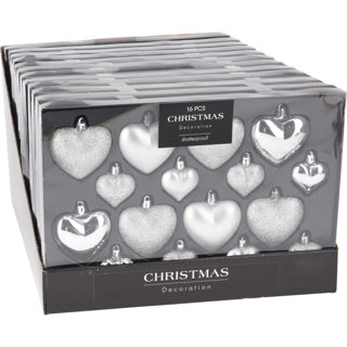 No brand kerstbal heart 8x65 8x45mm zil
