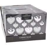 No brand kerstbal heart 8x65 8x45mm zil