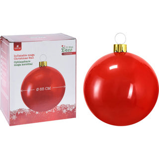 Overige merken kerstbal opblaasbaar dia 65cm rood