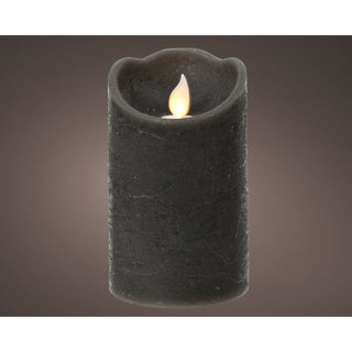 Kaemingk led waving kaars wax steady binnen grijs h.12.5cm d.7.5cm