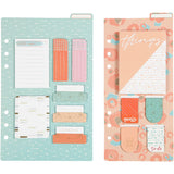 Creativ company post-it en boekenlegger set, afm 10,3x22 + 13,8x22 cm, goud, rood, koraal, 2 vel 1 doos
