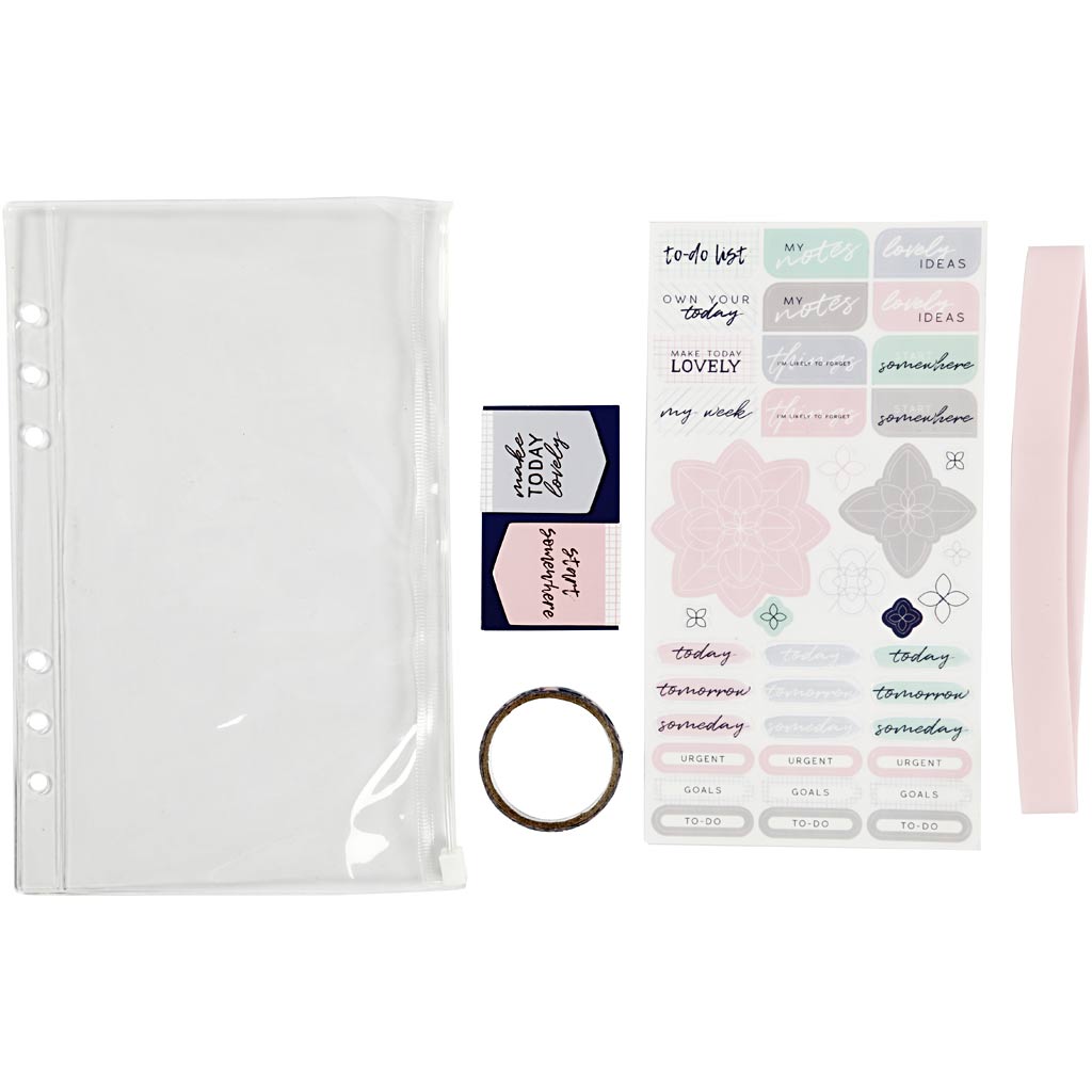 Creativ company plastic etui met accessoires, a5, vel 140x215 mm, 1 stuk