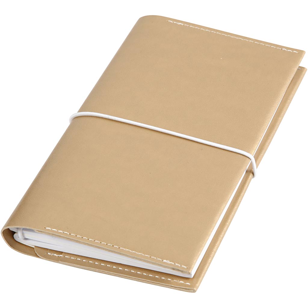 Creativ bedrijfsplanner bulletjournal, afm 10x18x1,5 cm, elastieksluiting, goud, 1 stuk