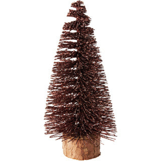 No brand kerstboompje 14cm bruin