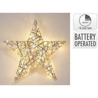 No brand ster 40cm met led zilver