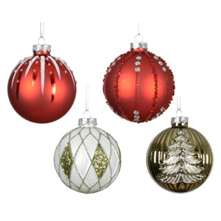 Kerstballen glas 4assdia8cm