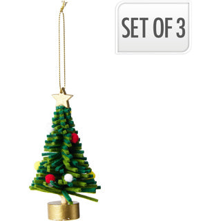 No brand kerstboom vilt 10cm set3