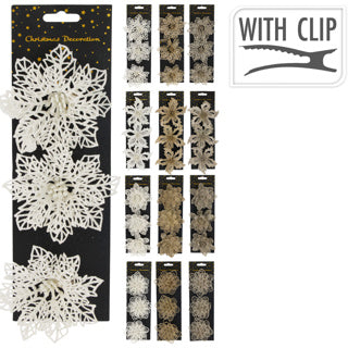 No brand bloem op clip glitter set 3 winter kl